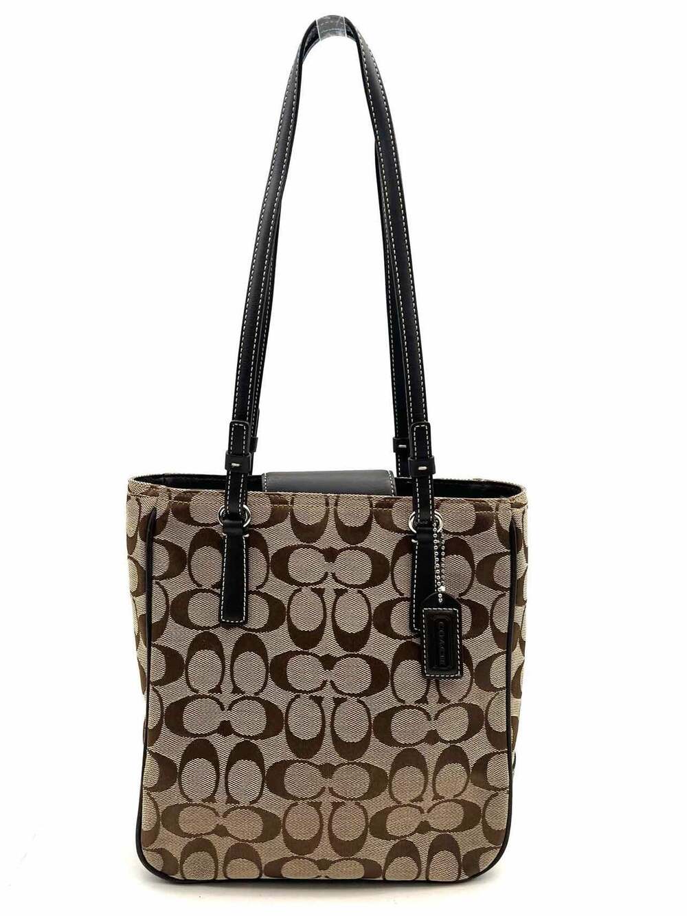 Coach Tan/Brown Signature Fabric/Leather Designer Tote